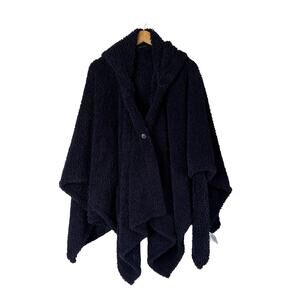 A605344 BUMBLEBELLA by Jill Martin Cotton Candy Plush Hooded Wrap Navy OS Missy